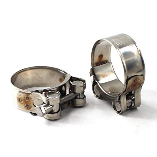 64-67Mm 304 Stainless Steel T-Bolt Pipe Clamp Heavy Duty Throat Hoop Set Pack of 2