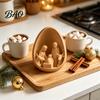 Durable PLA Plastic Sculpture 3D Printed Egg?Shaped Nativity Scene Figurine, Holy Family Manger Unique Christmas Table Centerpiece Decor, Minimalist