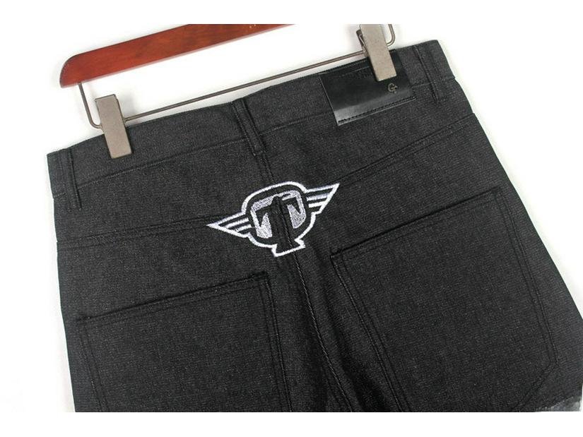 Джинсы мужские для уличных танцев в стиле хип-хоп: Модные, прямые, свободные, повседневные брюки для скейтбординга с вышитым черепом, доступны большие размеры.