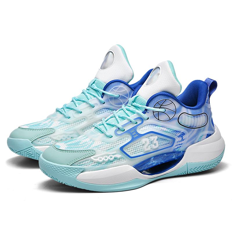 Новые светящиеся в темноте дышащие сетчатые баскетбольные кроссовки мужские настоящие боевые студенческие спортивные кроссовки с резиновой подошвой