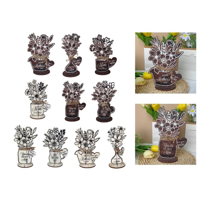 Уникальный настольный деревянный цветок, подставка для стола ко Дню матери, подарок в знак признательности, изысканный подарок, красиво упакованные деревянные настольные украшения