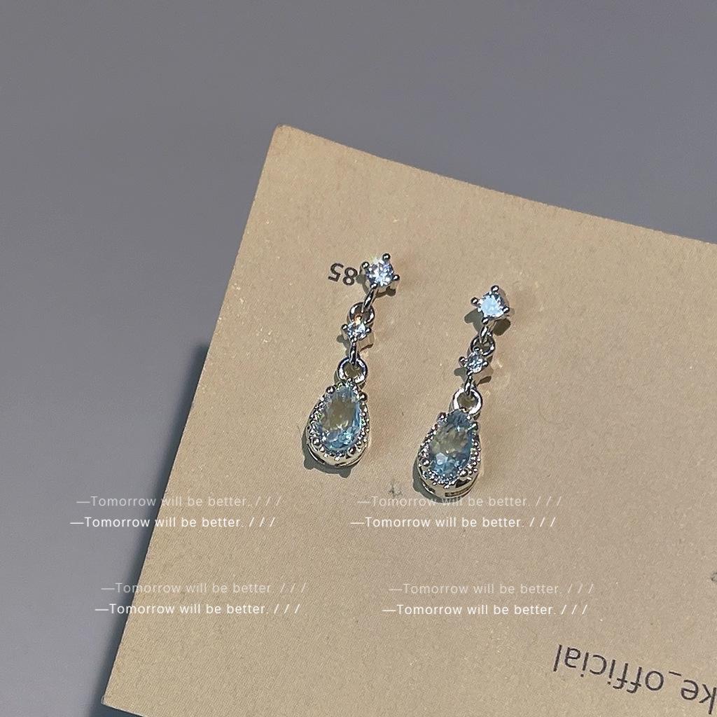 Серьги Walden Lake Blue Teardrop из циркония — элегантная мода во французском стиле для женщин