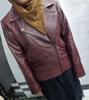Women's Burgundy Biker Leather Jackets