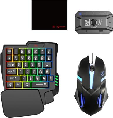 Docooler Игровая клавиатура и мышь на половину руки 25 клавиш Одноручная проводная RGB-клавиатура и игровая мышь Поддержка настраиваемой для ПК-геймеров Комбо,