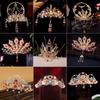 Tang Dynasty Crystal Hair Holder Headpiece Tassel Pearl Crown Chinese Hanfu Hair Crown Girls