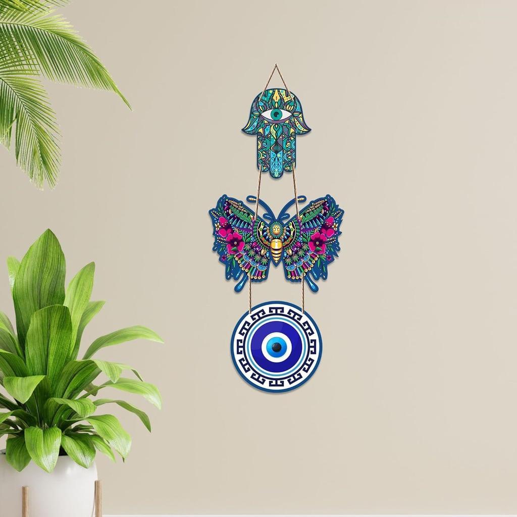 Beautiful Butterfly Wooden Wall Hanging Luck Prosperity for Home Decor | Decoration Livingroom | Modern Artworks Items | Door Decorative