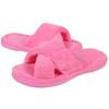 Fashion Shevalues Women Open Toe Fuzzy Slippers Summer Soft Sole Memory Foam Indoor Sandals Non-slip Adjustable Terry Cloth House Shoes
