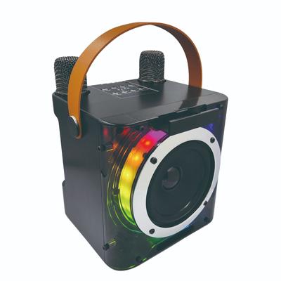 Караоке-машина с 2 беспроводными микрофонами, микрофоном BT и динамиком, комплект KTV с подсветкой RGB