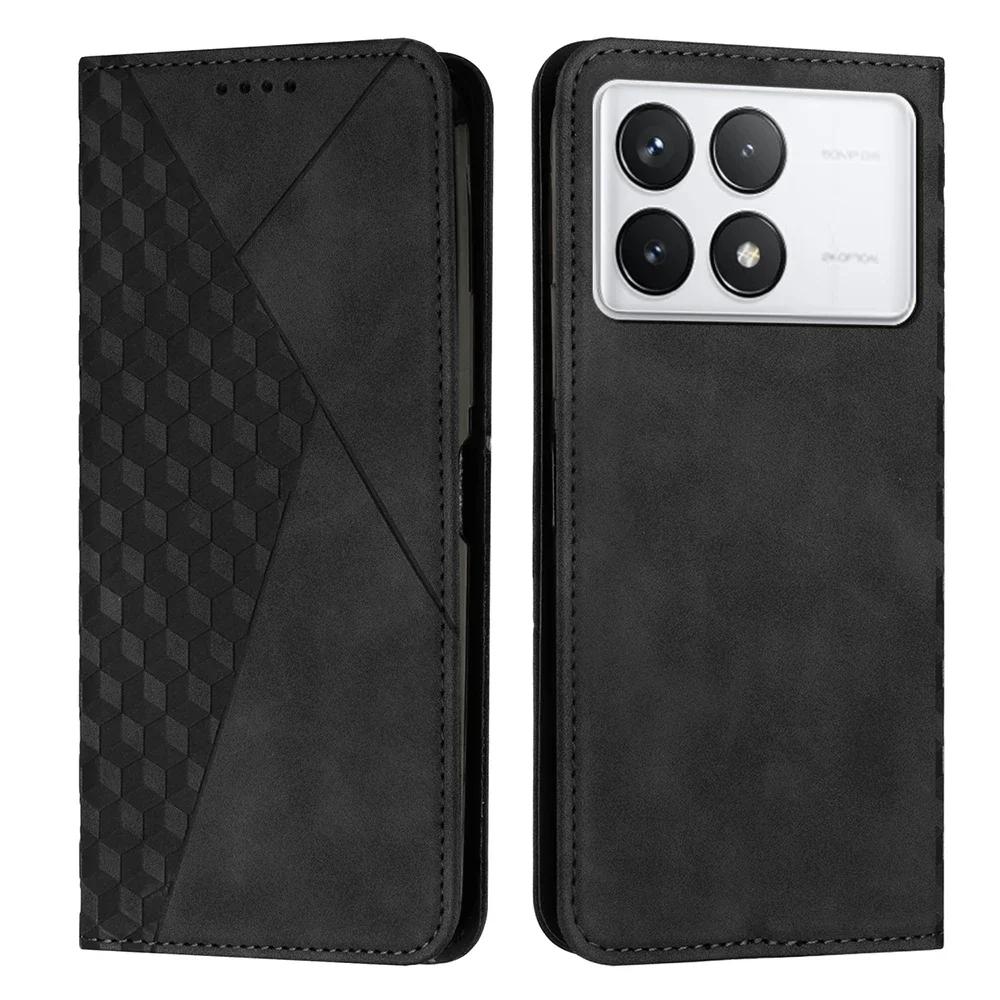 Кожаный чехол для Xiaomi 14T Pro Redmi Note 14 13 Pro Plus 12 Turbo 12S Redmi 14C 13C 12C 11A C75 С подставкой и слотом для карт, книжка