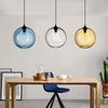 Северная Интернет-знаменитость, маленькая люстра с одним цветным стеклянным шаром, ретро-креативная люстра для бара, ресторана