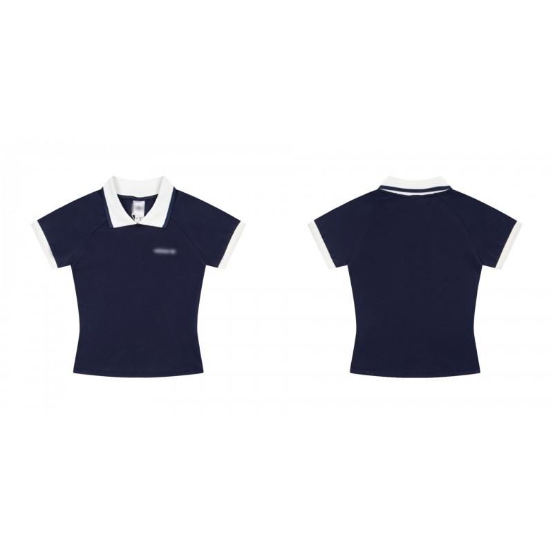 A Family Original Trendy Polo Shirt Song Yuqi Same Style Slim Fit Short Sleeve T-Shirt Women Cotton Casual Sport