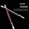 Силиконовая ручка для нейл-арта: Двусторонний инструмент для резьбы и тиснения с порошком «Волшебное зеркало», блестящими стразами и элементами для нанесения точек.