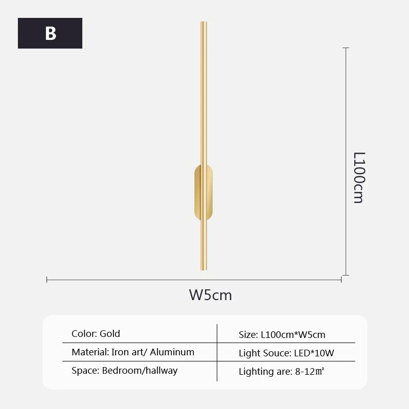 Современный светодиодный настенный светильник с длинной палкой, простой скандинавский фон для интерьера, настенные светильники для гостиной, спальни, лестницы, отеля
