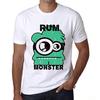 Мужская винтажная футболка с рисунком Rum Monster White