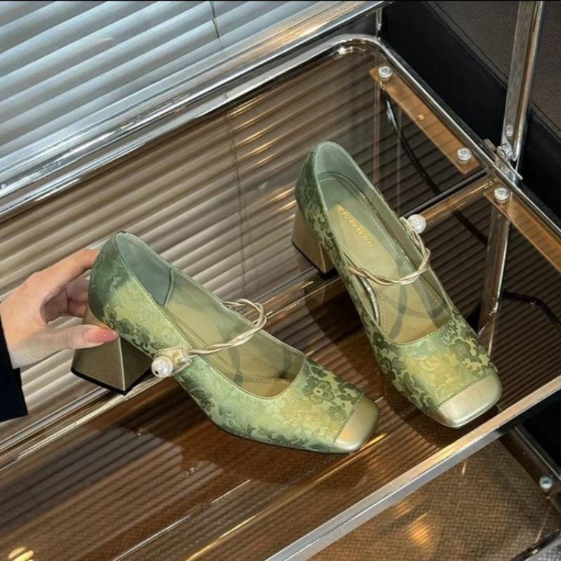 Весенние новинки Joom Zone Горячие модели Брендовые женские туфли с квадратной головкой на коротком каблуке Элегантные модные туфли Женские туфли на высоком каблуке Босоножки на среднем каблуке Босоножки Drag