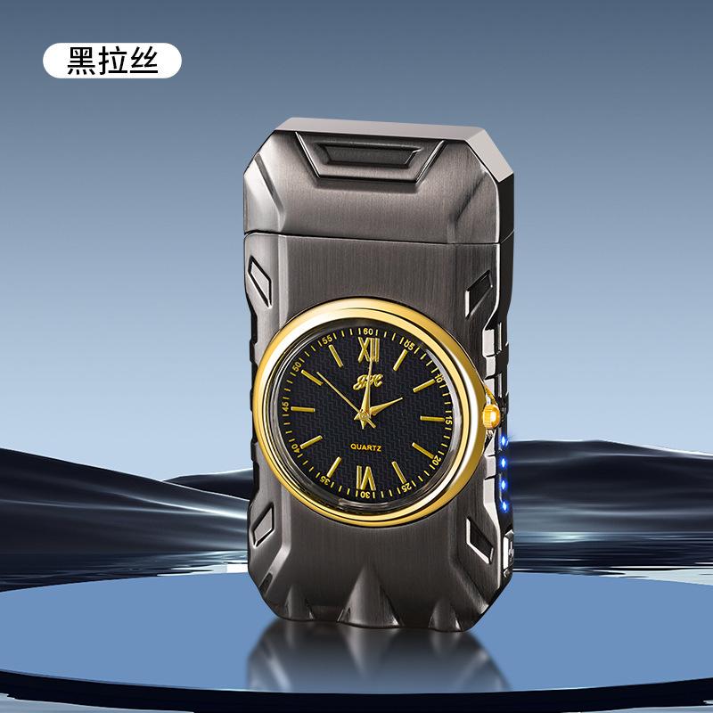 Mecha small rechargeable lighter outdoor portable convenient multi-function watch lighter laser lettering