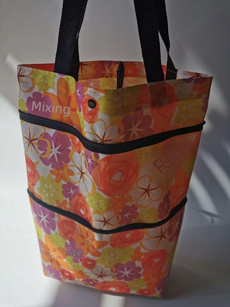 Складная полиэстеровая тележка для покупок на колесах - Портативная сумка-тележка