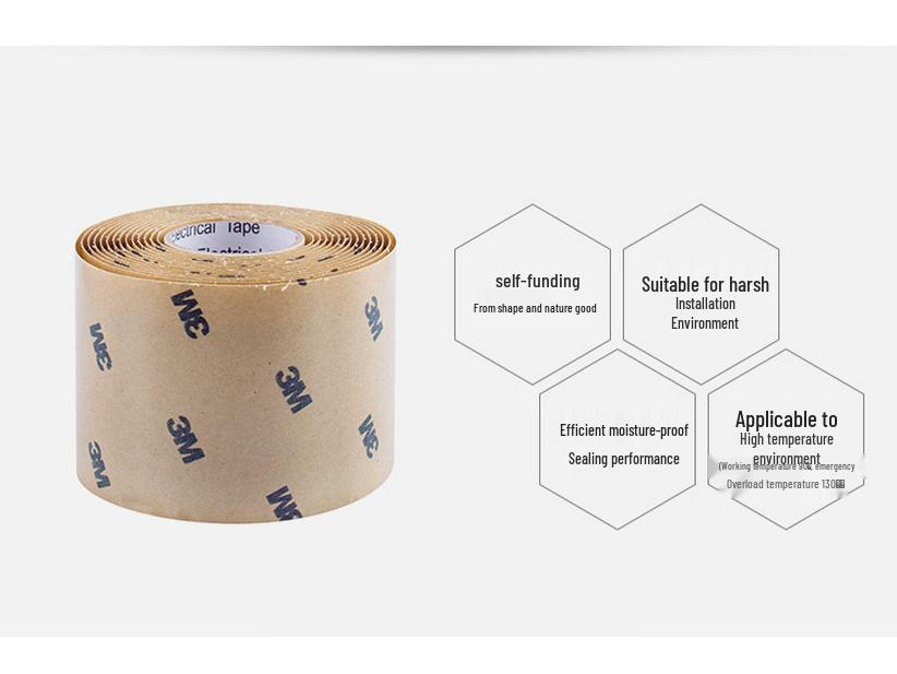 Водонепроницаемая самоклеящаяся лента 3M для высоких температур, 3m2228, 50 мм x 1,5 м x 1,65 мм