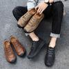 Fashion Handmade Outdoor Men Shoes Brown Light Casual Shoes Comfortable Breathable Non-Slip Sneakers Male Walking Footwear Plus Size 46