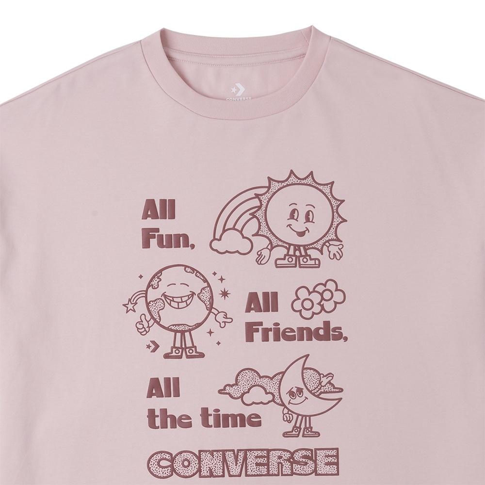 (WMNS) Converse Block Party Свободная футболка Азиатский размер 'Розовый' Женская 10025885-A02