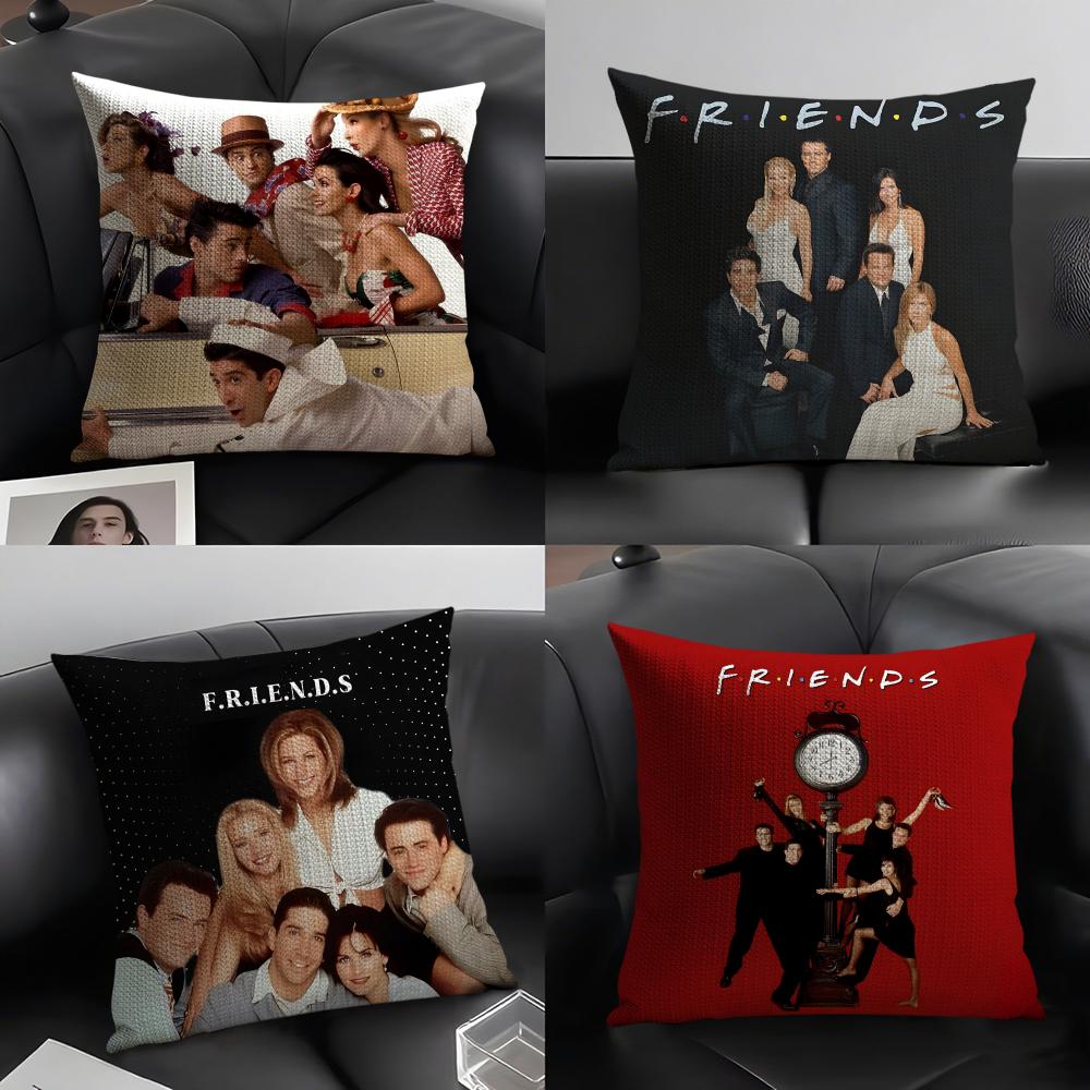 Classic FFriends TV Show Cushion Cover Natural Linen Organic Fabric DoubleSided Printing Sofa Home Decor Gift Pillow Case