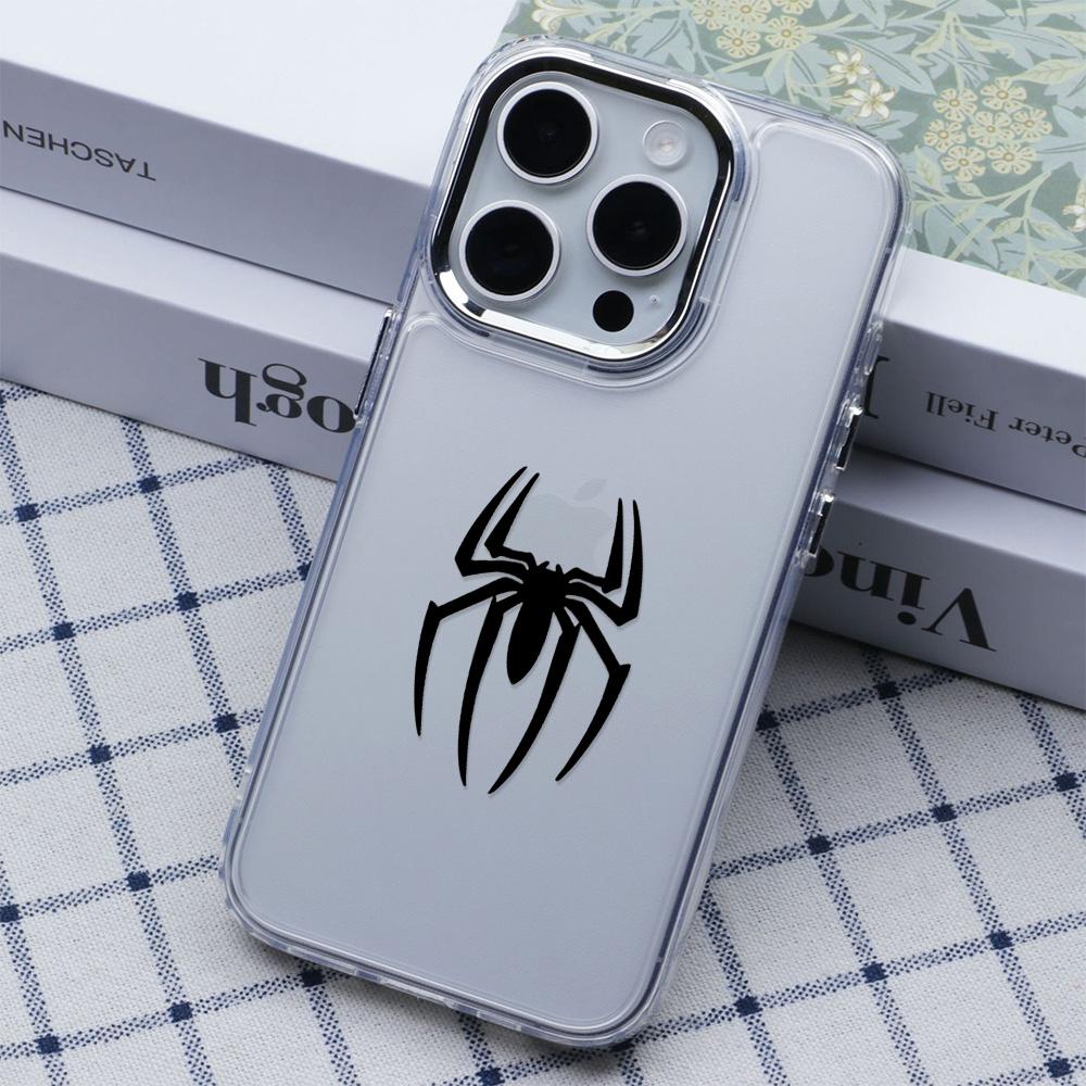 Spider Pattern Phone Case For Iphone 17 Pro Max Air 16 Pro Max 15 Pro 14 13 12 11 17E 16E Transparent Soft Protective Cover