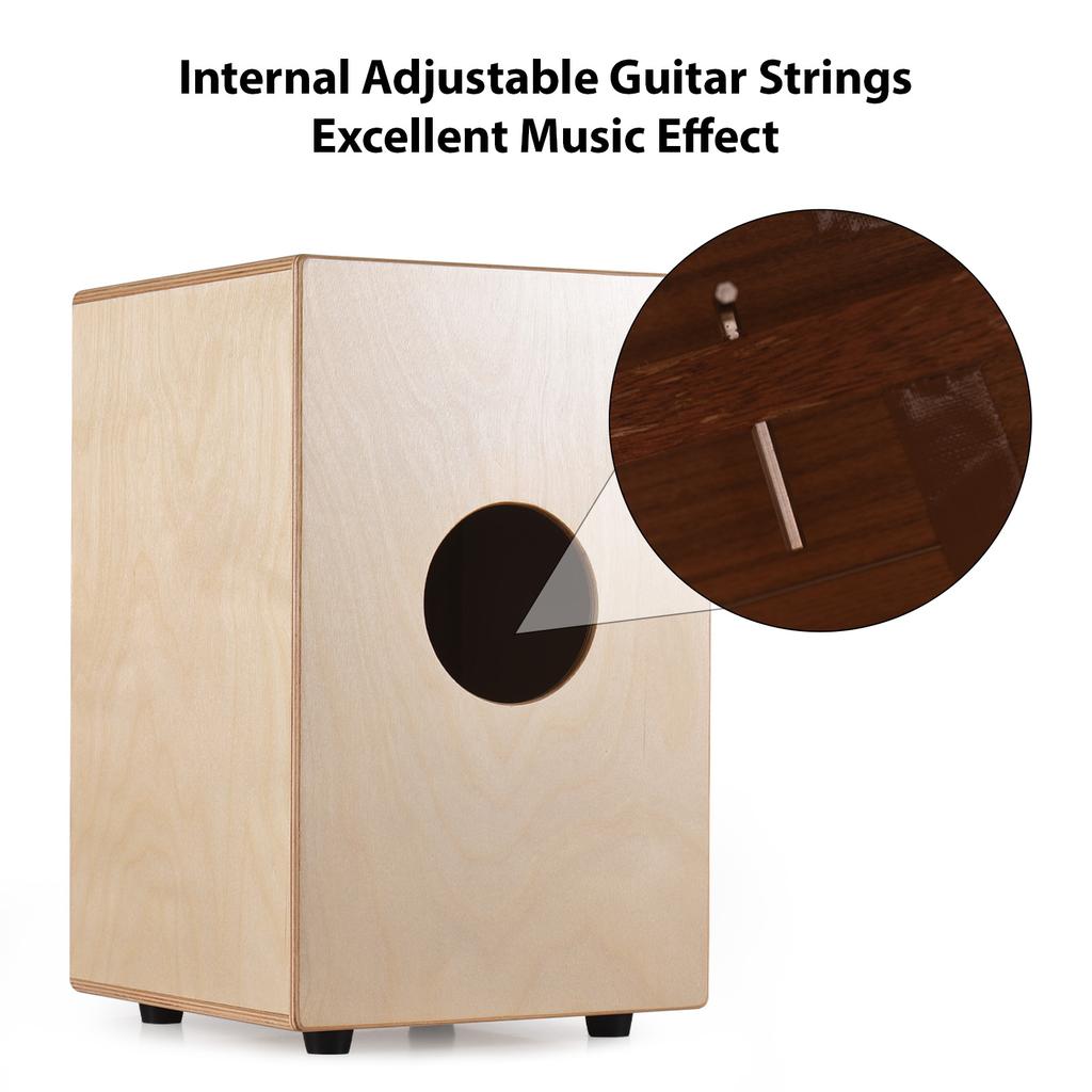 Cajon Drum Box Wooden Drum Hand Drum Smooth Glossy Surface Percussion Instrument Birch Wood for Beginners Traveling