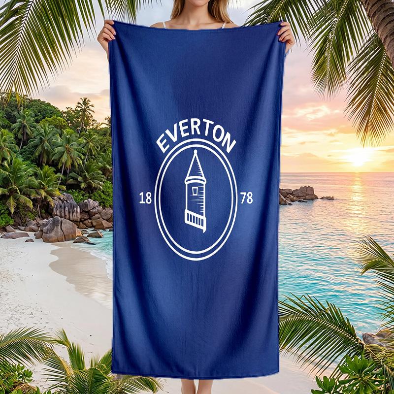 Пляжное полотенце Everton Football Мягкое из микрофибры Летнее полотенце Быстросохнущее Впитывающее полотенце для пляжа Бассейна Путешествий