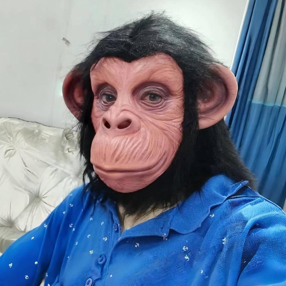 Trendy Big-Eared Monkey Mask for Halloween Photoshoots, Funny Animal Monkey Headgear, Can Be Labeled, Passed Quality Inspection