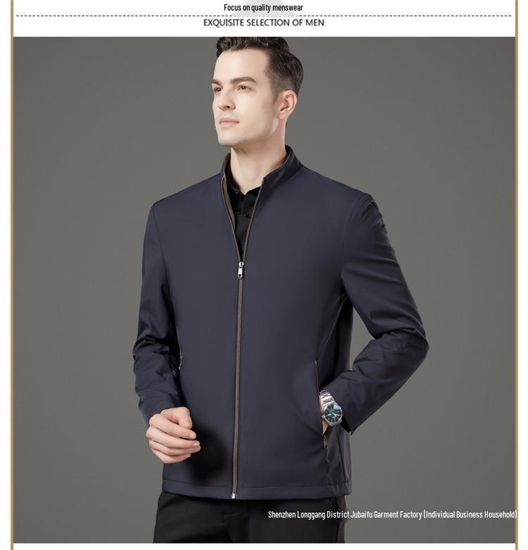 Мужская осенне-зимняя куртка в стиле business casual - Одежда для мужчин среднего и пожилого возраста, пап - Универсальная, свободная, бесшовная верхняя одежда