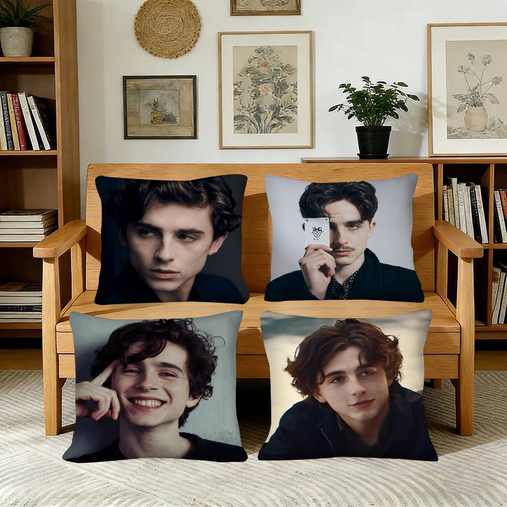 Actor Timothee Chalamet Pillow Case Fashion Square Pillowcase Bedroom Sofa Room Ins Decoration Leisure