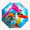Custom Name Pocoyo Theme Automatic Umbrella, Lightweight & Portable, 8 Rib, Perfect for Outdoor Travel, Birthdays, Christmas, Gifts.
