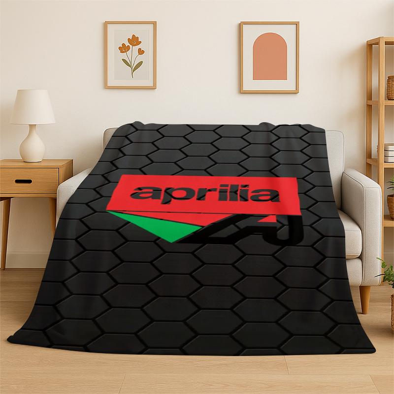 Racing Car A-Aprilia Logo Moto Flannel Blanket Soft Warm Throw Blanket for Bedroom Living Room Bed Travel Camping Picnic Gift