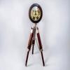 Handmade Wooden Table Clock with Adjustable Tripod Stand – 50.8 Cm Steel Finish Home & Office Decor