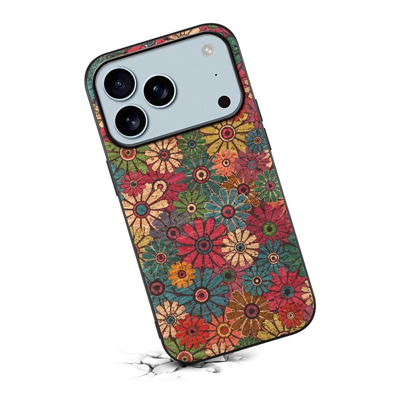 Для iPhone 17 Pro Max Роскошный Цветочный Рисунок Кожаный Задний Чехол-Бампер для iPhone 17 17Air 17 Pro Max Ударопрочный Coque