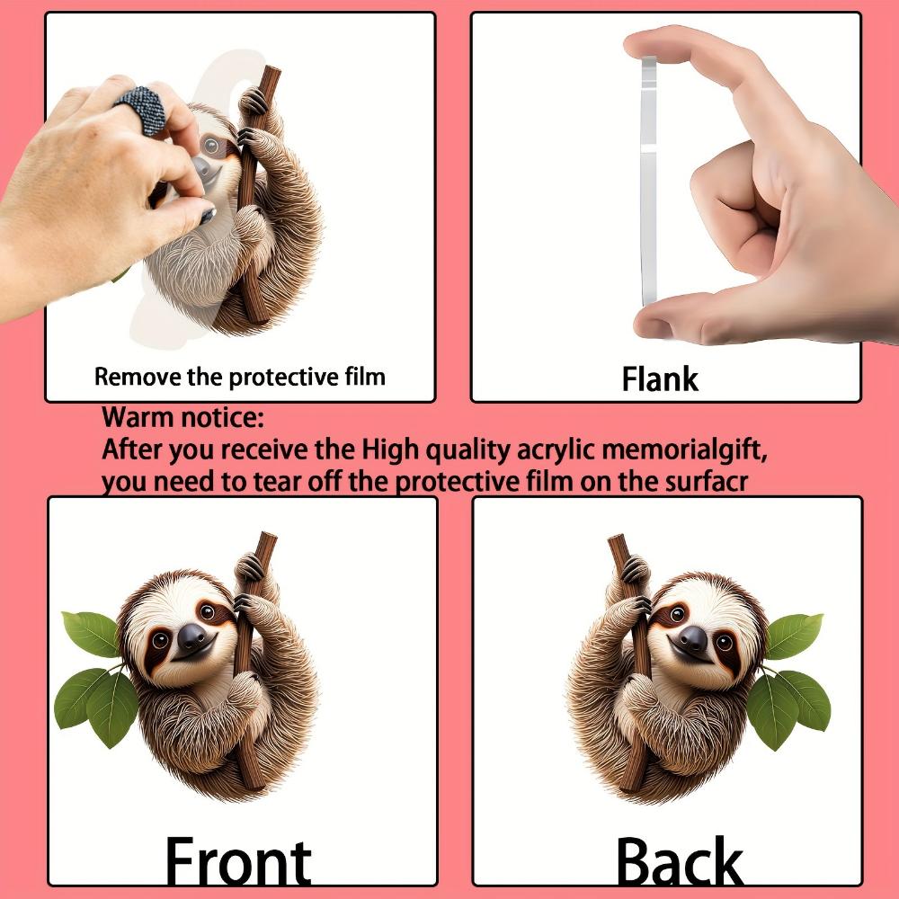 Милый кулон в виде ленивца: 2D акриловый брелок для зеркала автомобиля и домашнего декора - идеальный подарок на Рождество, День благодарения или любой другой праздник