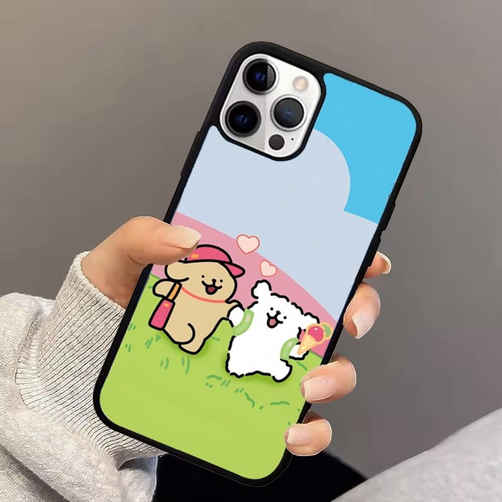 L-Line Puppy Maltese Phone Case  For iPhone 16,15,14,13,12,11,Pro,Max,Plus,Mini,Magsafe,Magnetic Wireless Charging Case