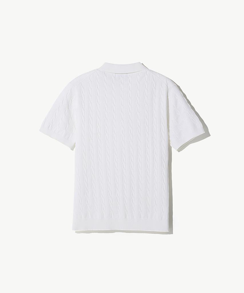 STCO Diems Cable Collar Knit Ivory (Classic Fit)_Dktwb64Csi