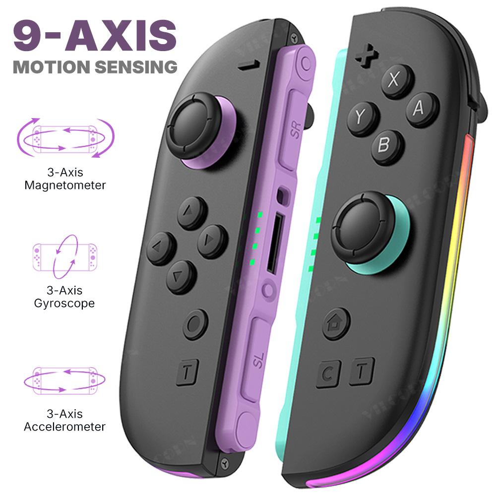 Беспроводной контроллер Joypad для консоли Switch2 RGB-подсветка Геймпад Пробуждение одной кнопкой Магнитное крепление Турбо 9-осевой гироскоп Двойная вибрация