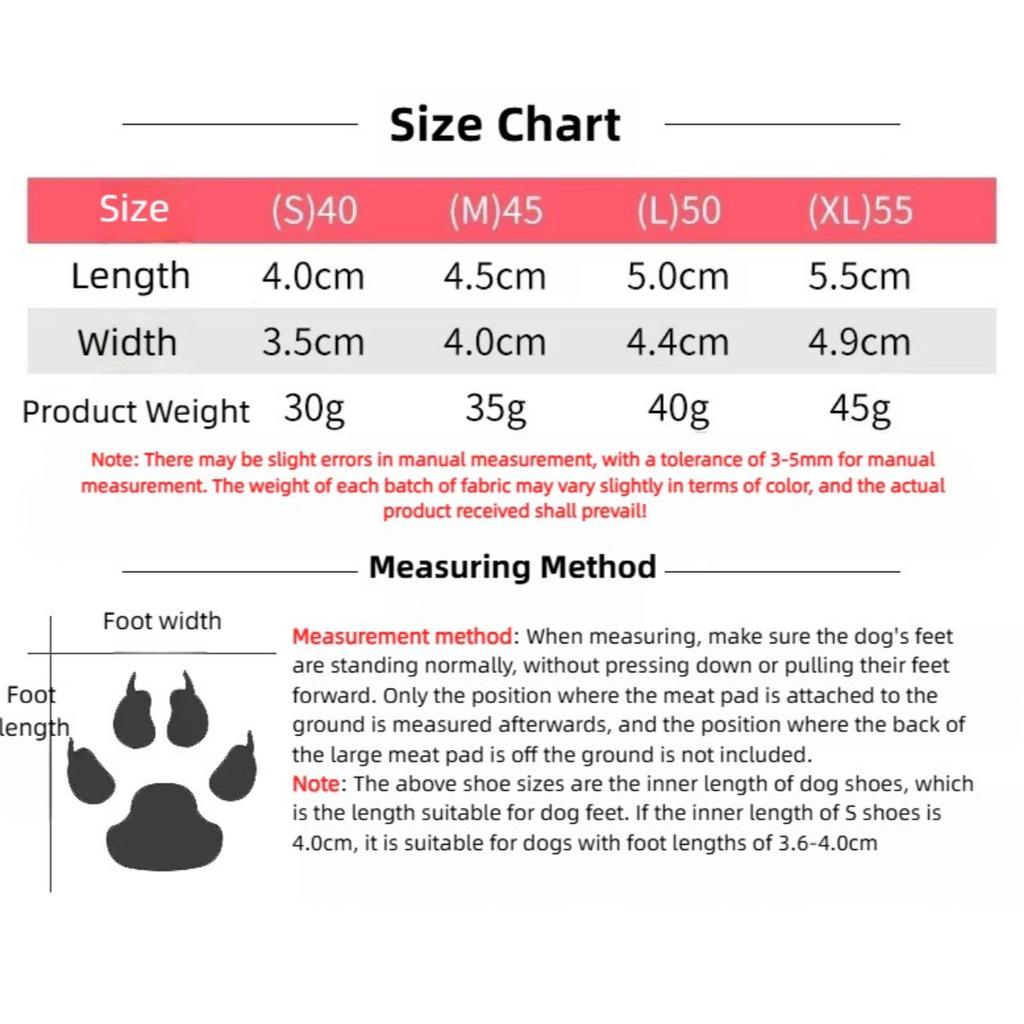 4PCS Winter Dog Shoes Super Warm Anti-Slip Wear-Resistant Dog Outdoor Boots for Small Medium Dogs Cats Puppy Pet Accessories