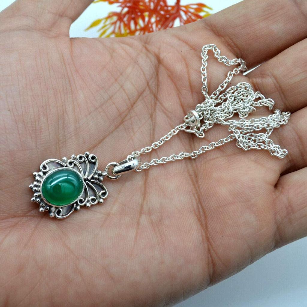 Зеленый оникс, драгоценный камень, дизайнерское ожерелье ручной работы в стиле бохо, свадебное ожерелье, подарок для нее, рождественские украшения, женские украшения