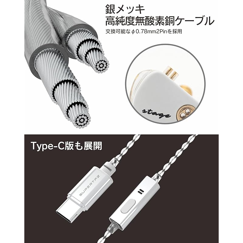 Наушники канального типа SUPERTFZ KING KONG Оснащены двумя динамиками, мощным басовым звуком, диапазоном частот воспроизведения 20–40 000 Гц, 3,5 мм, белые