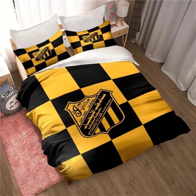 Al-Ittihad Club Jeddah Комплект постельного белья для мальчиков и девочек, двуспальный, пододеяльник, наволочка, детская, взрослая, мода, домашний текстиль, текстиль