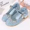 Elegant Children High Heels Fashion Glitter Party Wedding Versatile Princess Shoes for Girls Spring Autumn Kids Leather Shoes