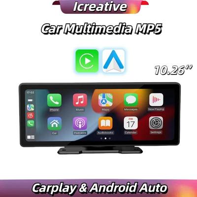 10,26-дюймовый автомобильный монитор, беспроводной CarPlay/Android-авто, мультимедийный автомобильный радиоэкран, FM-передатчик, USB TF-видеоплеер