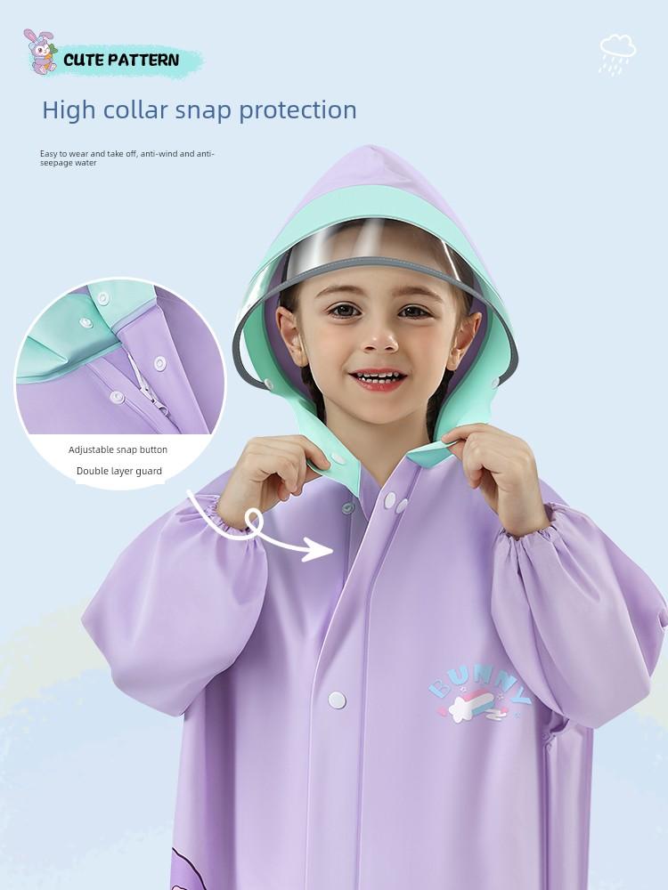 Full Body Waterproof First Grade Kids Raincoat for School