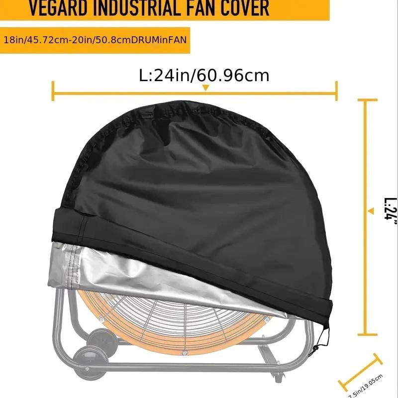 Industrial Style Fan Cover for Outdoor Use, Blocks Dust and UV Rays, Drum Fans & Floor Fans, Adjustable Size