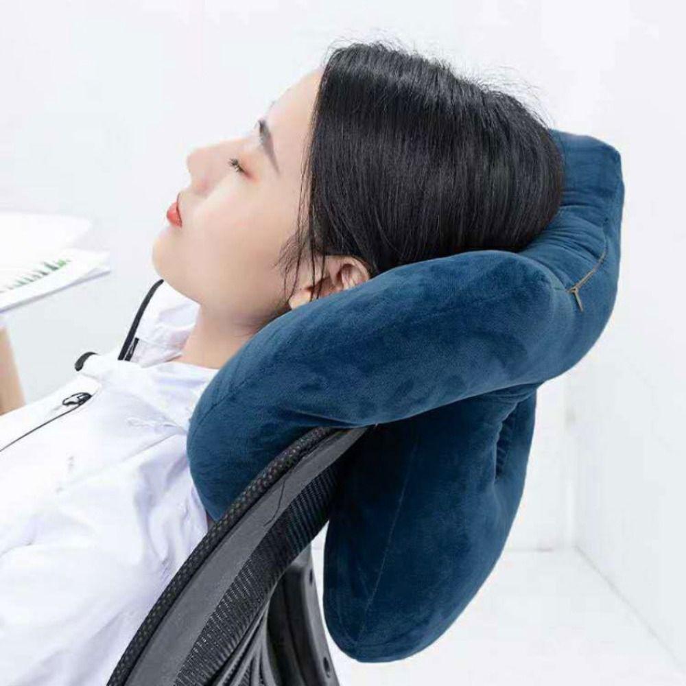 Double Layer Hollow Nap Pillow PP Cotton Filling Breathable Student Nap Pillow Soft Solid Color Sleeping Pillow Travel