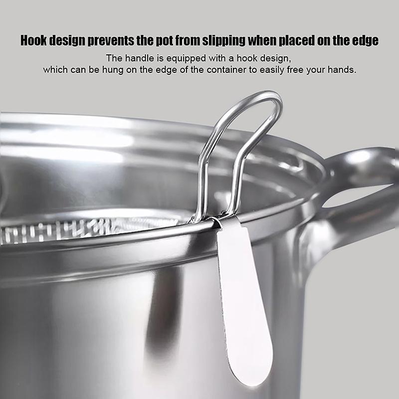 Stainless Steel Mesh Net Strainer Basket Colander Pot Boil Food Colander To Strain Rinse Fry Steam Cook Vegetables Pasta