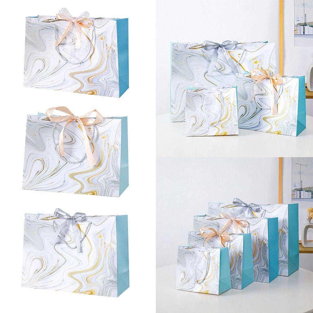 Мраморная печать Мраморный узор Бумажный пакет Многоразмерная сумка для покупок Креативная упаковка Сумка для покупок